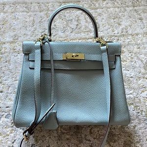 Ainifeel bag - genuine leather - gray blue color in good condition